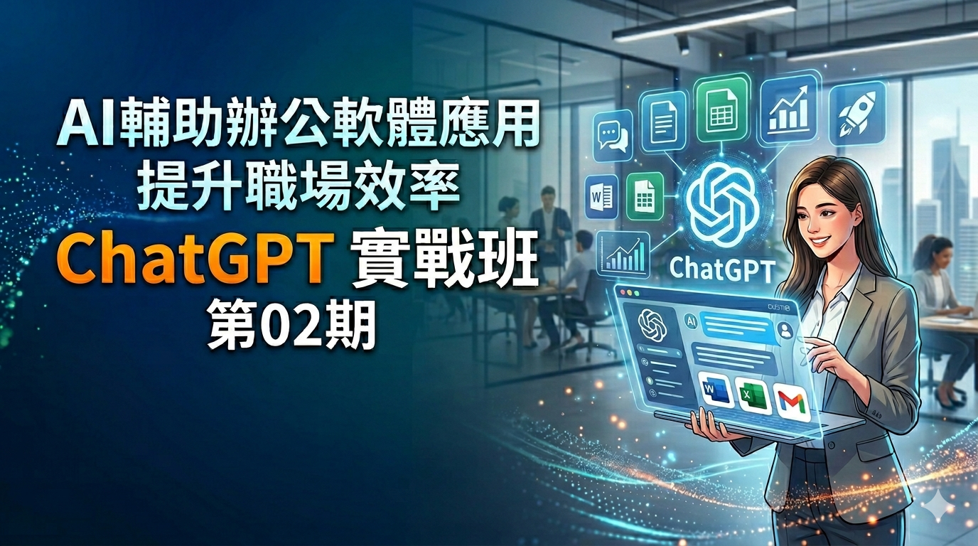 AI輔助辦公軟體應用提升職場效率的ChatGPT實戰班(第02期)