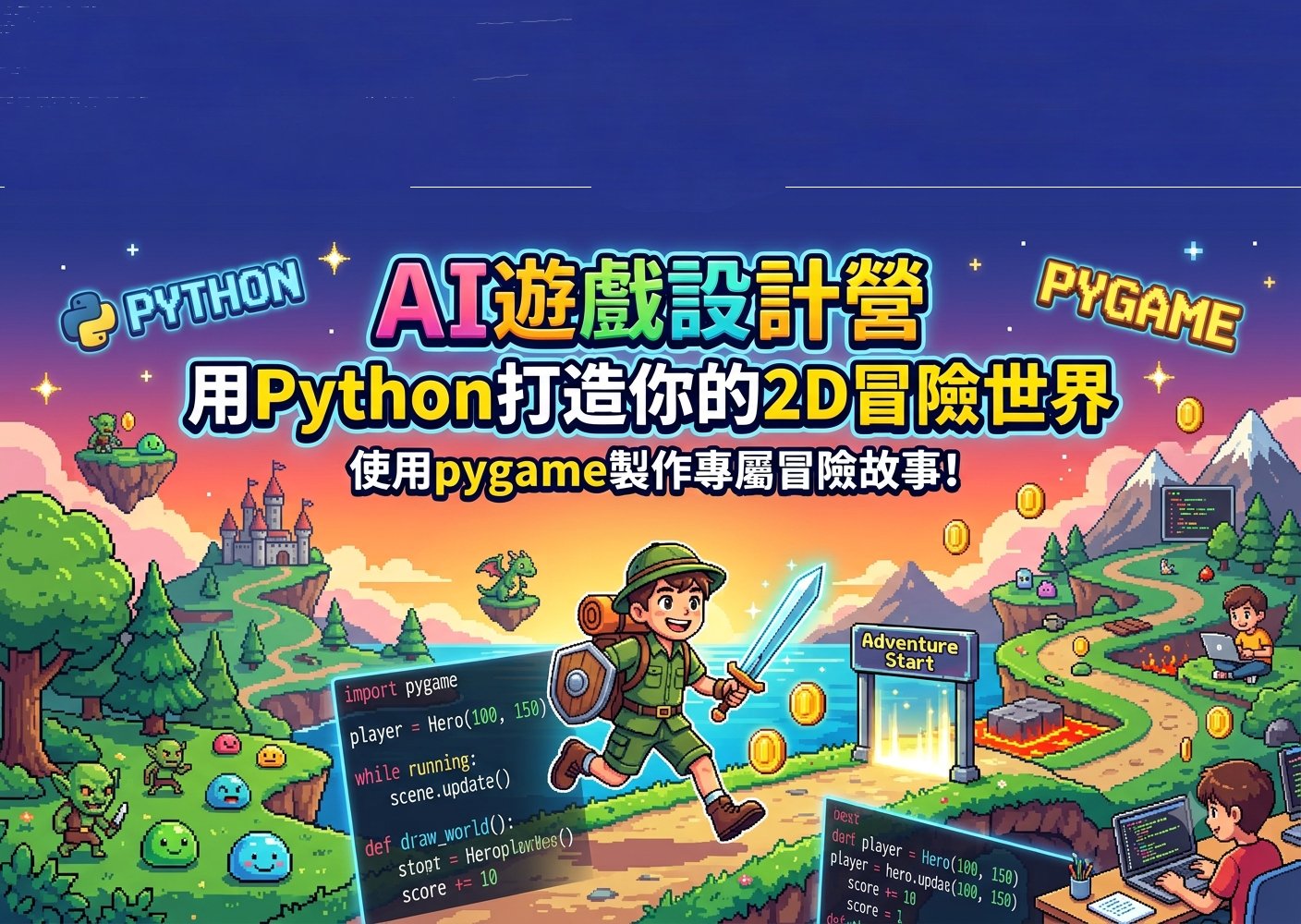 AI遊戲設計營：用Python打造你的2D冒險世界